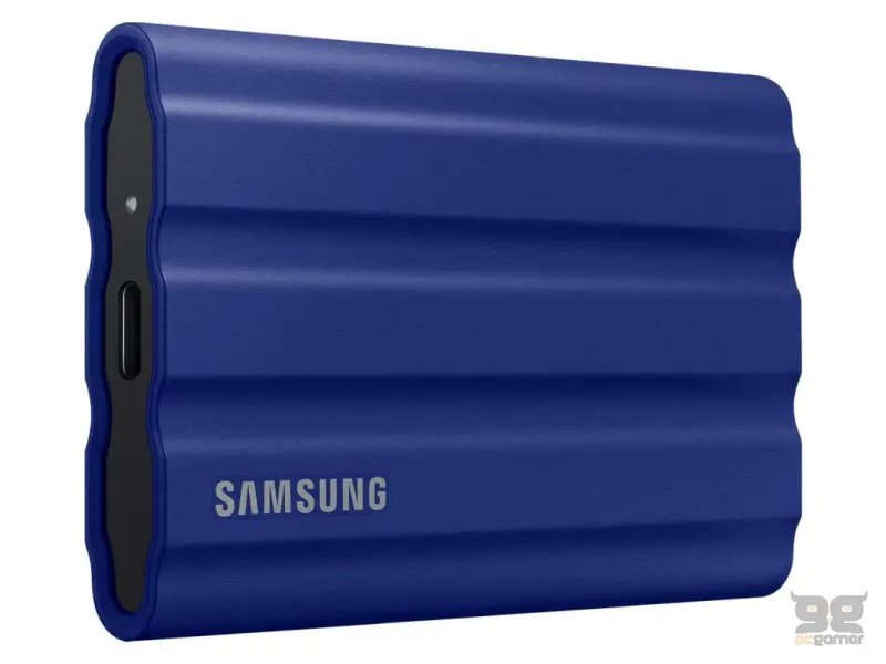 SAMSUNG 1TB T7 Shield Portable SSD USB 3.2 Gen2, 1050 MB/s Read, 1000 MB/s Write, IP65, IPX5, Blue