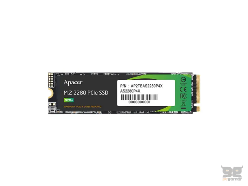 APACER 512GB AS2280P4X M.2 PCIe SSD AP512GAS2280P4X-1 