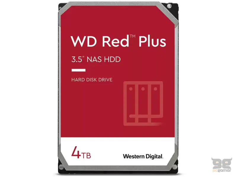 WD HDD 4TB 3.5" RED Plus NAS, 64MB, 5400RPM