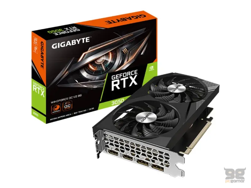 GIGABYTE VGA NVIDIA GeForce RTX 3050 WINDFORCE OC V2 8GB GDDR6, 128bit, DP*2(1.4a)/HDMI*2(2.1)