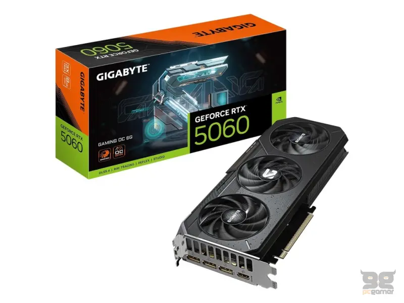 GIGABYTE VGA GeForce RTX 5060 GAMING OC 8G GDDR7, 128 bit, DP*3(2.1b)/HDMI*2(2.1b)