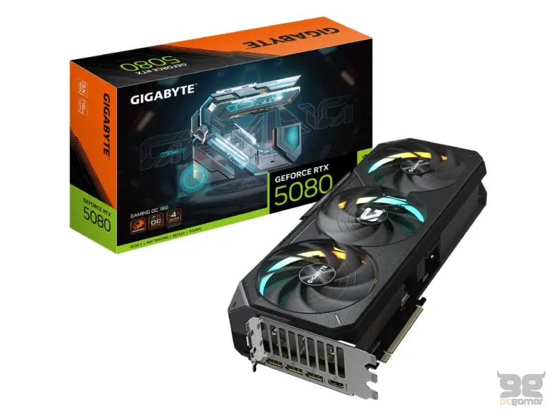 GIGABYTE VGA GeForce RTX 5080 GAMING 16GB GDDR7 OC Edition, 256-bit, DP*3(2.1b)/HDMI*1(2.1b)