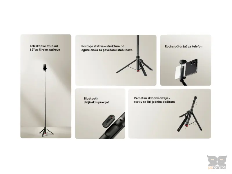 Xiaomi Zoom Floor Selfie Stick Tripod 62"