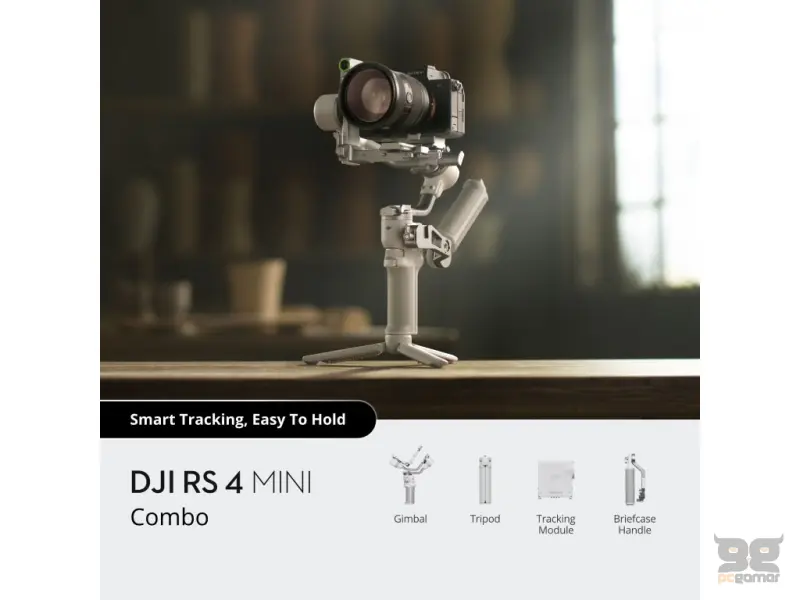 DJI RS 4 Mini Combo Gimbal - Compact & Lightweight, RS Intelligent Tracking Module, Briefcase Handle