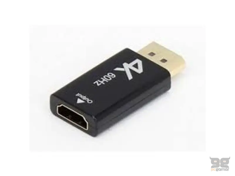 E-GREEN Adapter DisplayPort 1.4 (M)- HDMI 2.0 (F), crni