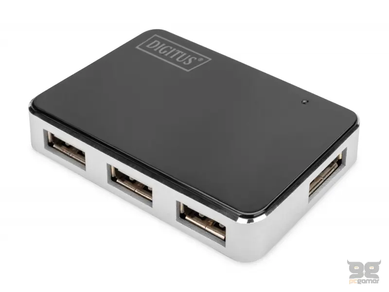 Digitus Adapter USB 2.0, 4-Port Hub, 4x USB A/F, 1x USB Bmini/F incl. USB A/M to mini5P cable