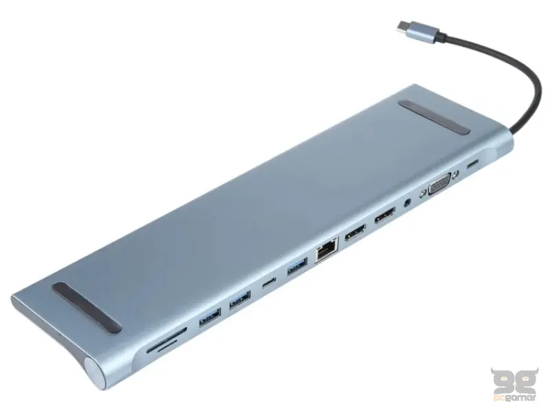 E-GREEN Adapter USB 3.1 tip C (M) - 2 x HDMI + VGA + 2x 3.0 usb