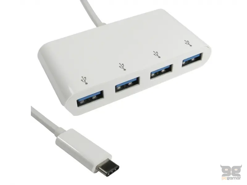 E-GREEN Hub USB 3.1 tip C 4 port bijeli