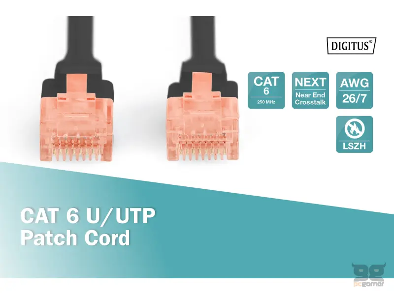 Digitus Kabl UTP patch CAT6 10m crni