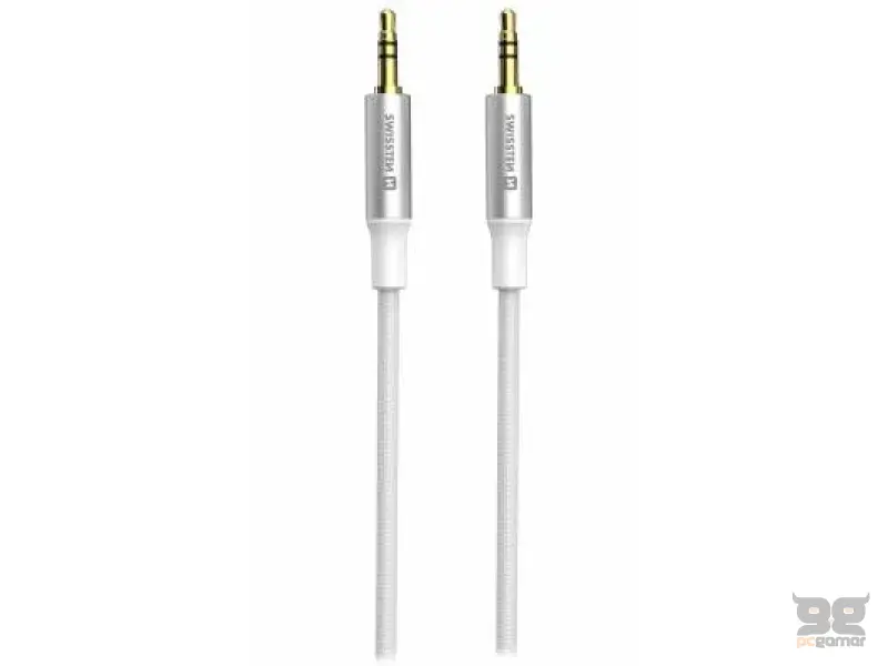 Swissten Audio kabl Textile Jack (male) / Jack (male) 1,5 M White
