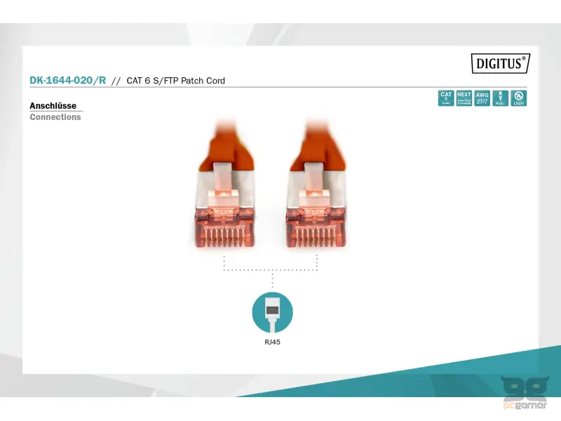 Digitus Kabl S-FTP patch CAT6 2m crveni