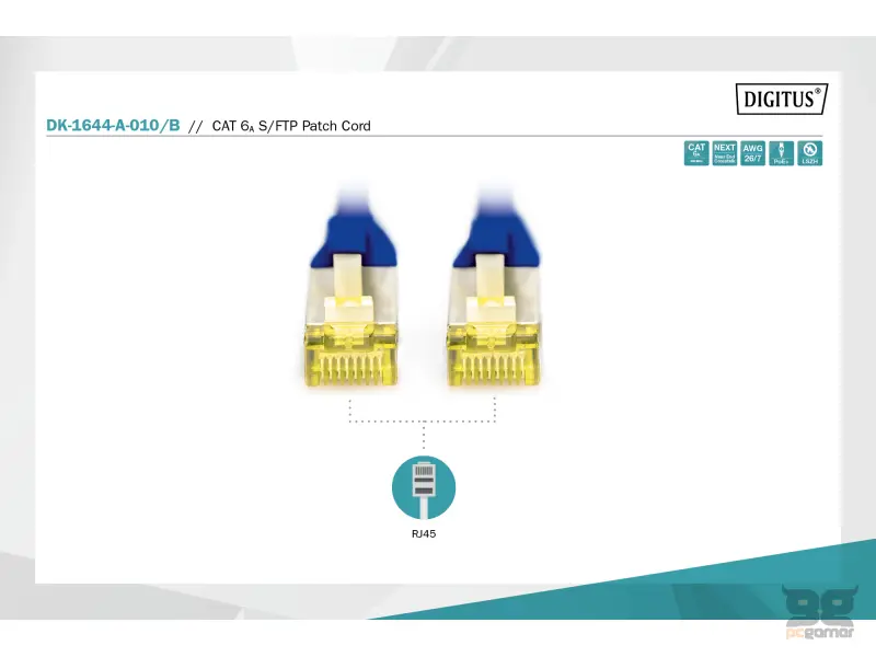 Digitus Kabl S-FTP patch CAT6A 1m plavi