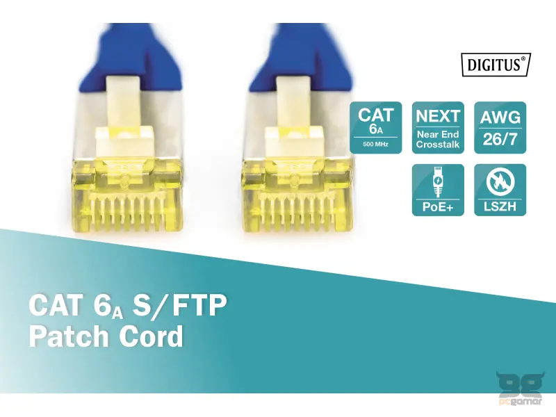 Digitus Kabl S-FTP patch CAT6A 1m plavi