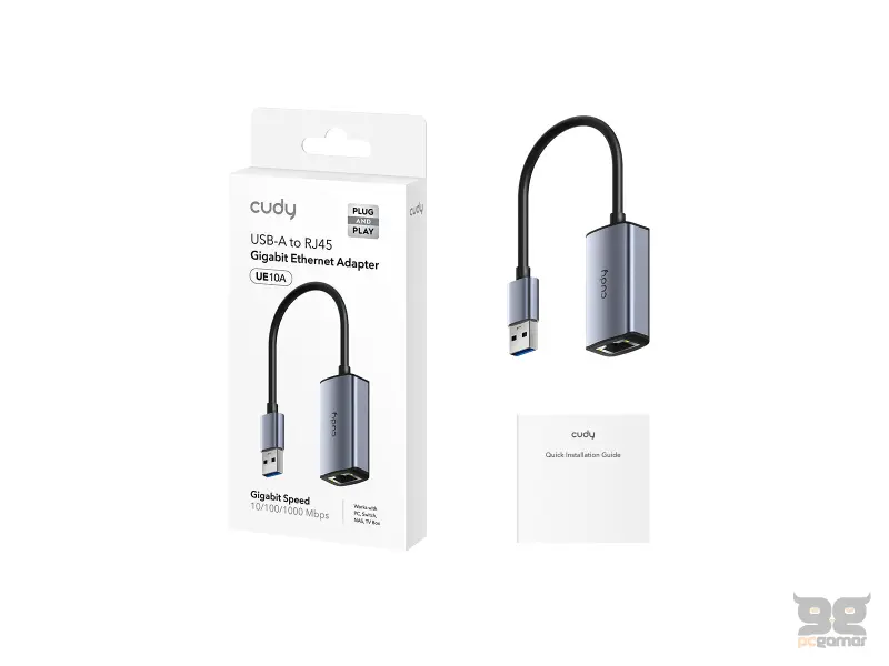 CUDY Mrezni adapter UE10A USB-A 3.0 - RJ45 Gigabit, Metal