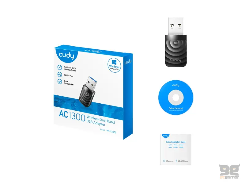 CUDY Adapter WU1300S AC1300 USB Dual-Band Wi-Fi