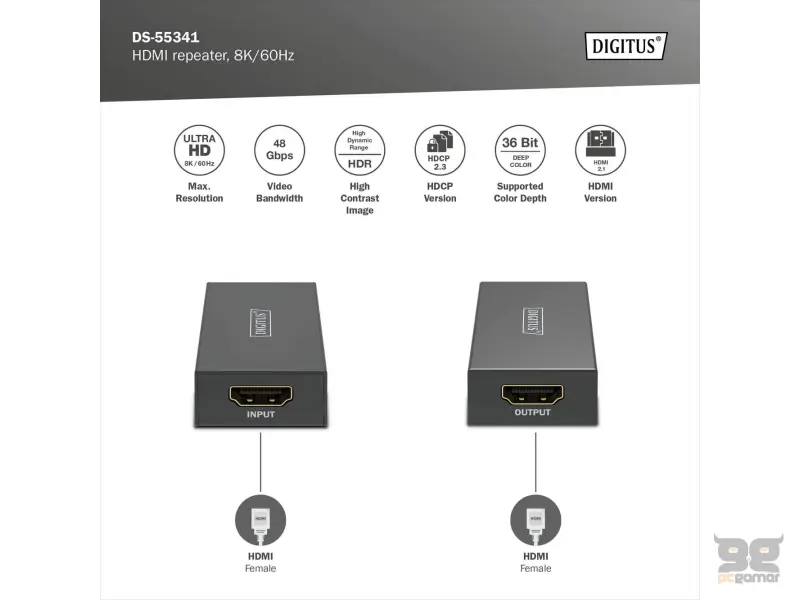 Digitus HDMI Repeater, 8K/60Hz