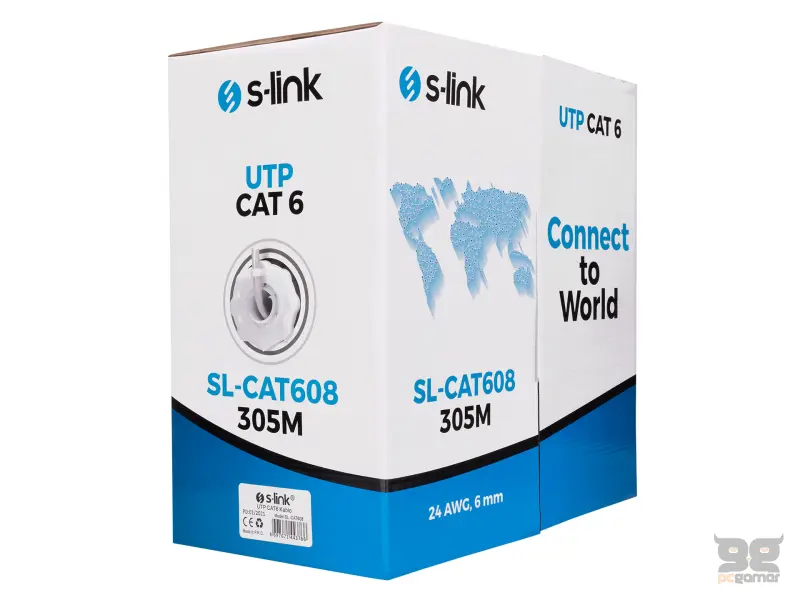 S-Link Kabl UTP CAT6 305m bunt sivi
