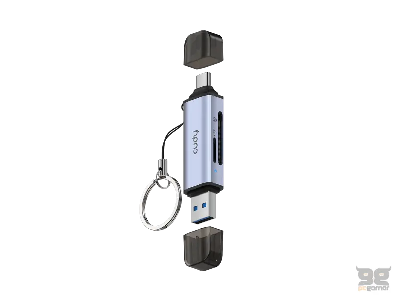 CUDY Card reader UH200 2-IN-1 Dual USB 3.0 SD/TF