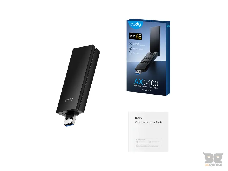 CUDY Adapter WU5400 AX5400 Tri-Band Wi-Fi 6/6E