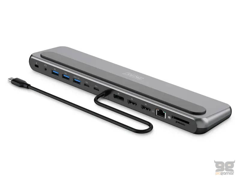 Digitus HUB 12 in 1, 2x HDMI, 1x DP, 3x USB 3.2, 1x USB Type-C, 1x USB Type-C PD, 1x RJ45 Gigabit Ethernet, 2x card reader, 1x 3.5mm