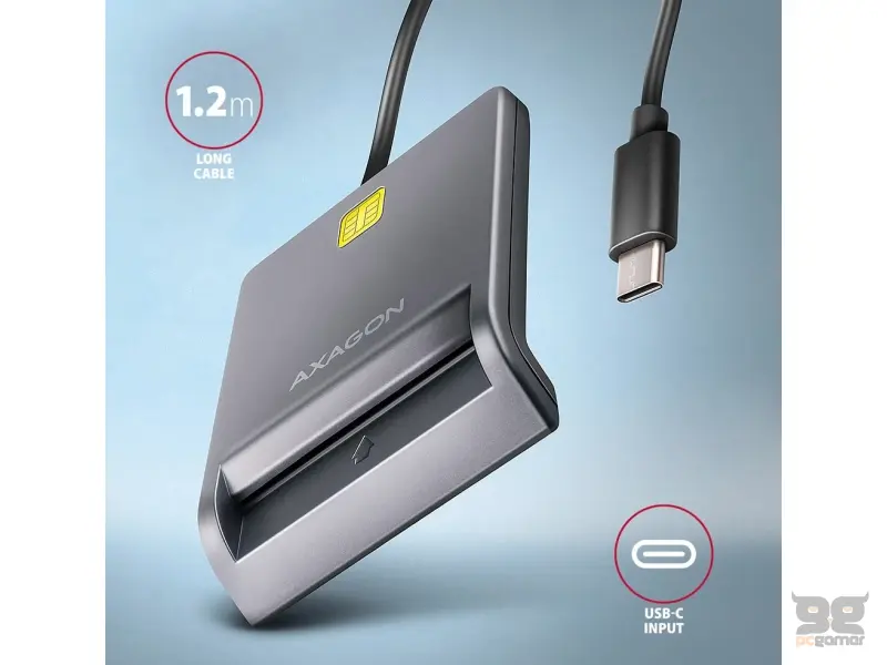 Axagon USB citac kartica, ID card reader type C, CRE-SM3TC
