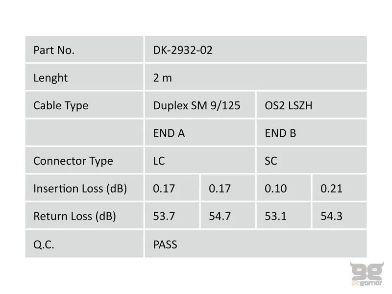 Digitus FO patch cord, duplex, LC to SC SM OS2 09/125 µ, 2 m
