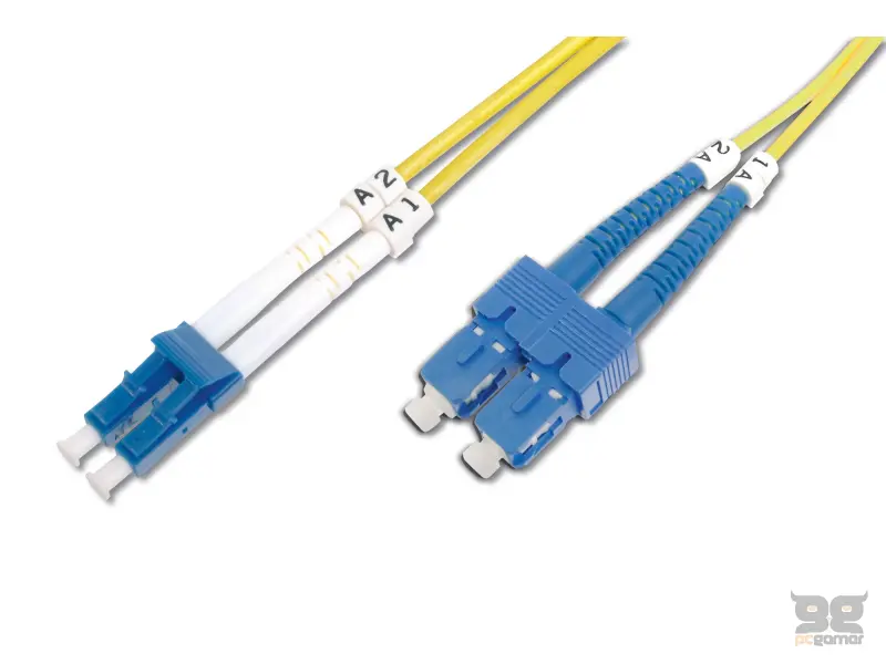 Digitus FO patch cord, duplex, LC to SC SM OS2 09/125 µ, 2 m