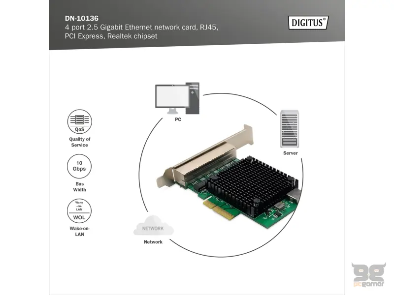 Digitus Mrezna kartica 4-port 2.5 Gigabit, PCI express