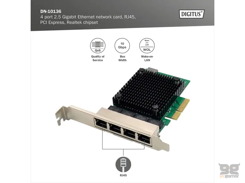 Digitus Mrezna kartica 4-port 2.5 Gigabit, PCI express