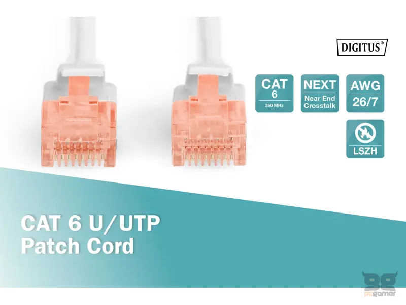 Digitus Kabl UTP patch CAT6 20m sivi