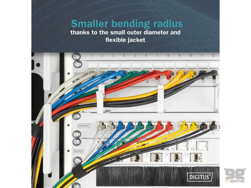 Digitus Kabl F-FTP patch CAT6A slim 10m sivi