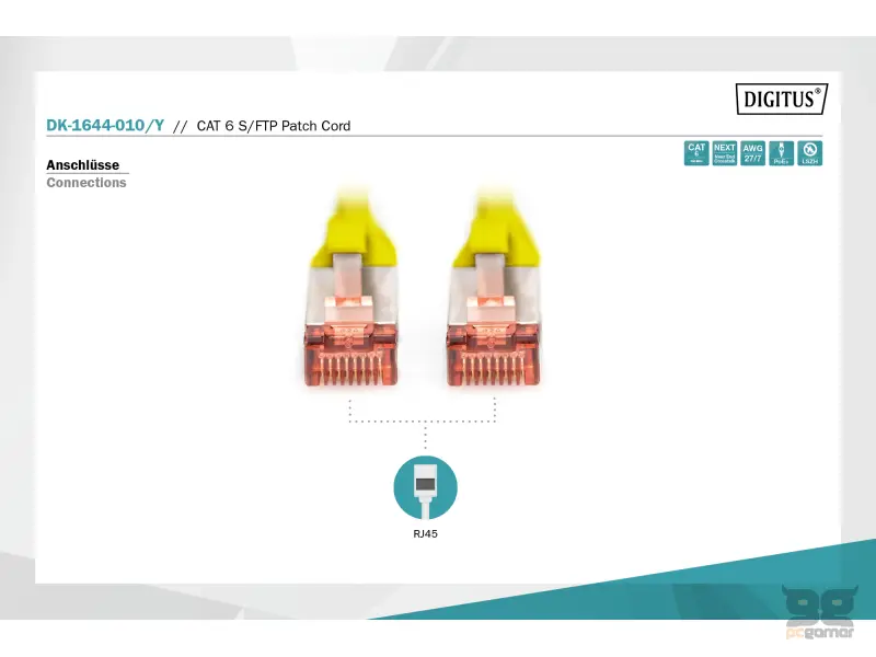 Digitus Kabl S-FTP patch CAT6A 1m zuti