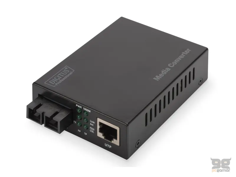 Digitus Gigabit media converter, RJ45 na SC, do 500 m, crni