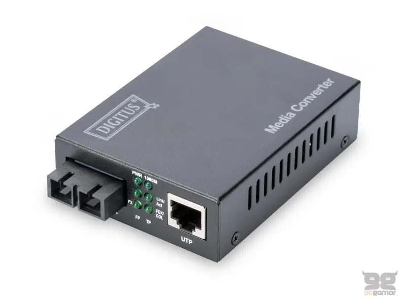 Digitus Gigabit media converter, RJ45 na SC (1000Base‑LX), do 20 km, crni