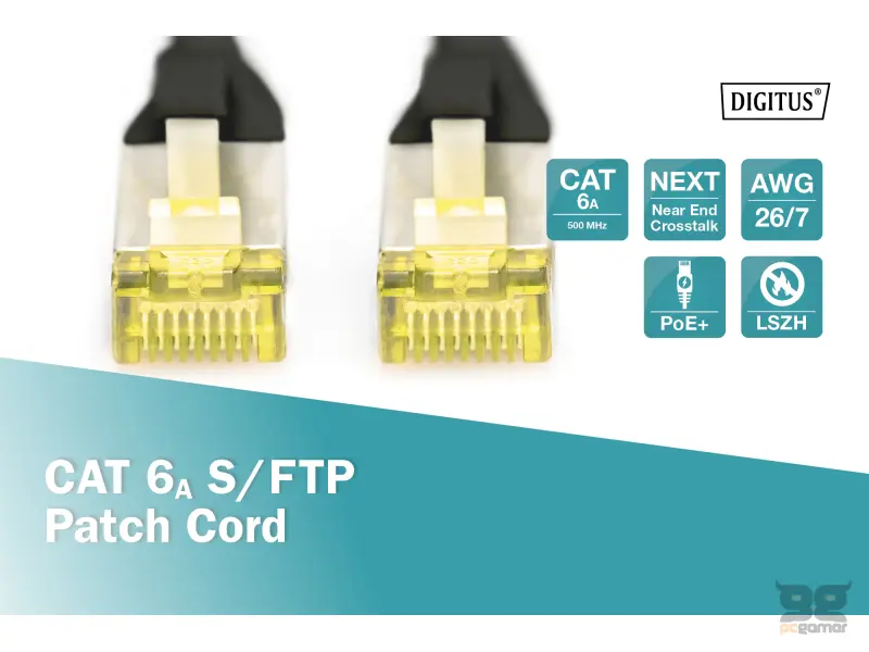 Digitus Kabl S-FTP patch CAT6A 0.5m crni