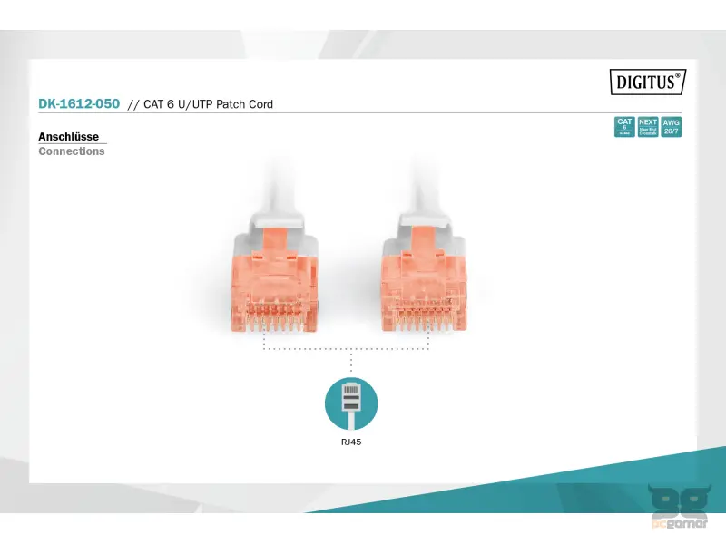 Digitus Kabl UTP patch CAT6 5m sivi