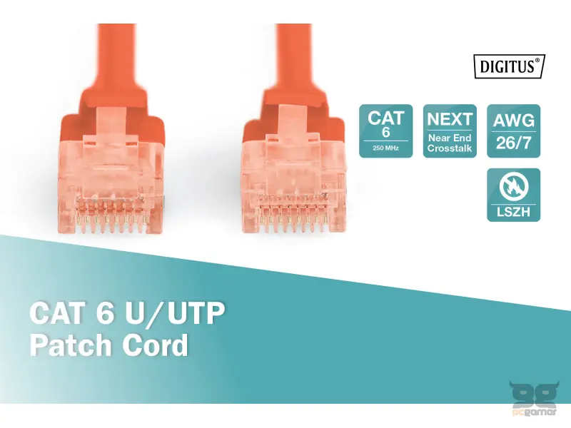 Digitus Kabl UTP patch CAT6 5m crveni