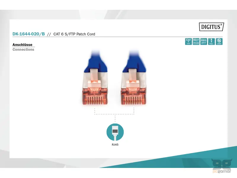 Digitus Kabl S-FTP patch CAT6 2m plavi