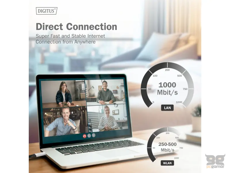 Digitus Kabl USB-A - RJ45 CAT6A S-FTP, 1Gbps, 5m