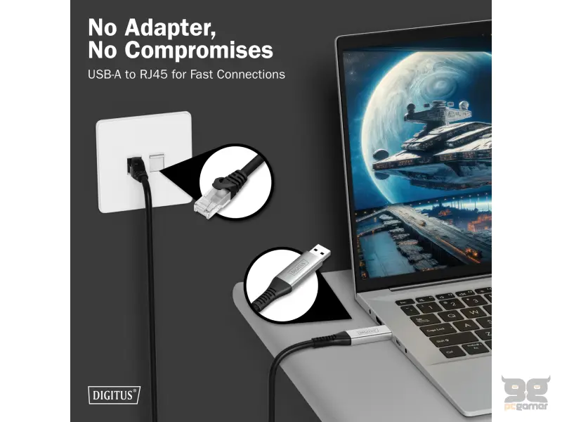 Digitus Kabl USB-A - RJ45 CAT6A S-FTP, 1Gbps, 5m