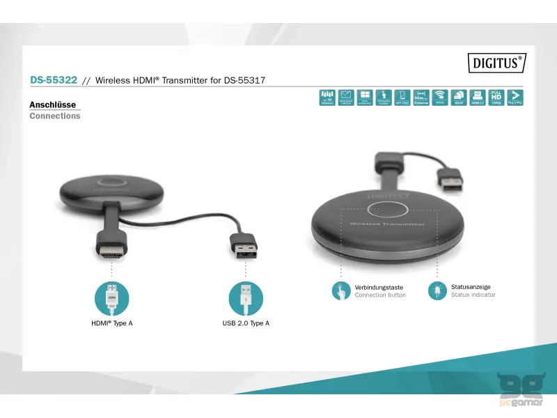 Digitus Wireless HDMI transmitter za Click i Present Pro