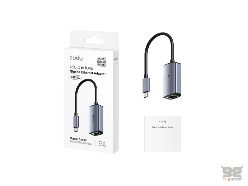 CUDY Mrezni adapter UE10C USB Type-C 3.0 - RJ45 Gigabit, Metal