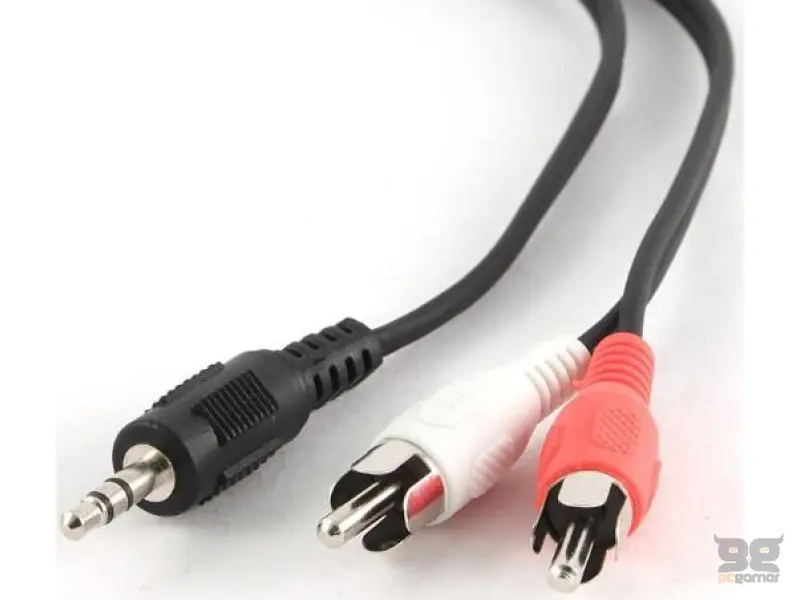 E-GREEN Kabl Audio 3.5mm stereo - 2xRCA M/M 10m crni