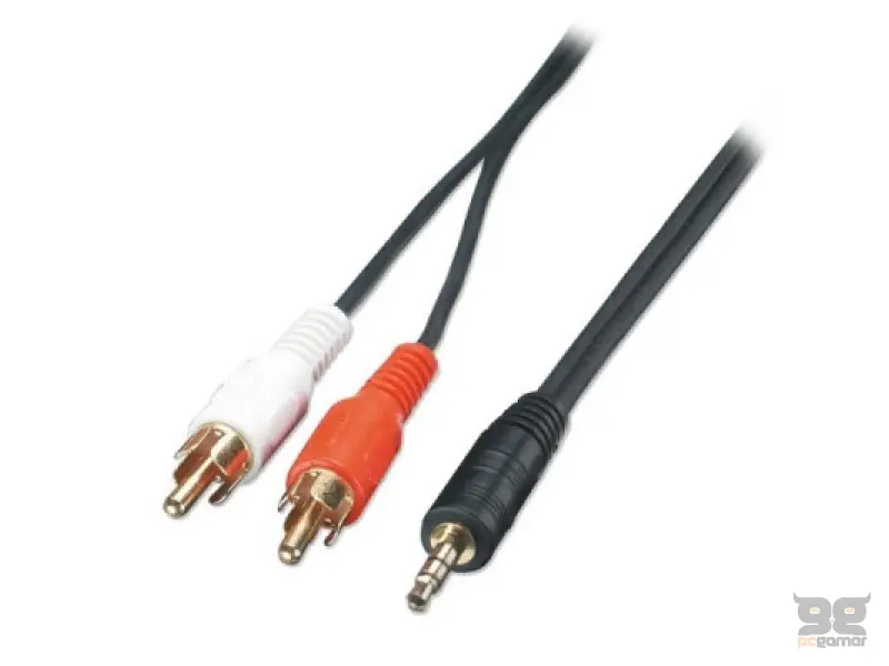 E-GREEN Kabl Audio 3.5mm stereo - 2xRCA M/M 3m crni