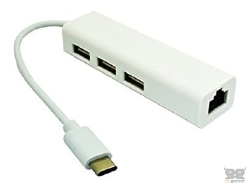 E-GREEN USB 3.1 tip C-HUB (3 port USB 2.0 + 1 port fast)