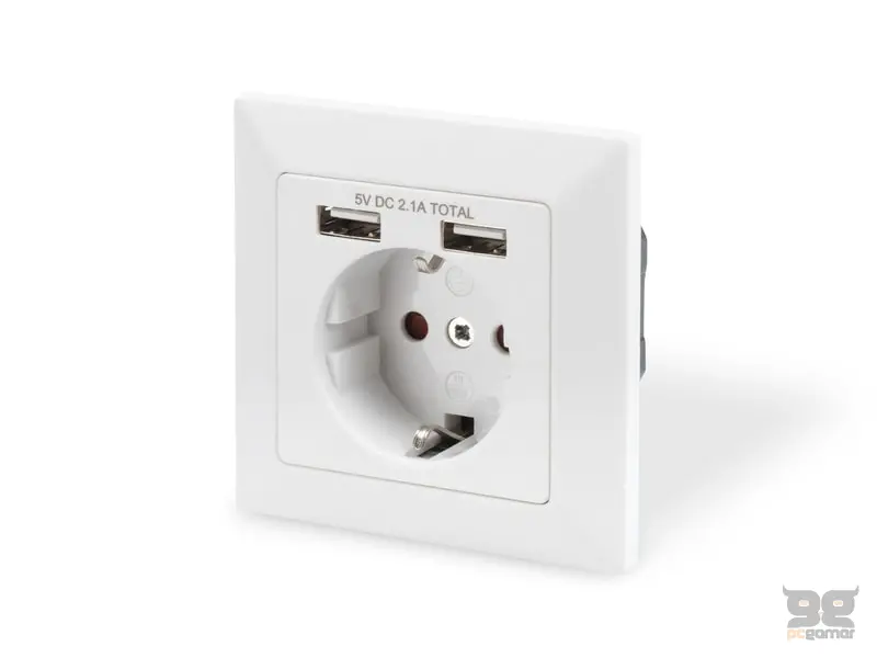 Tessan Zidna uticnica  TS-331 3 uticnice 2 USB porta