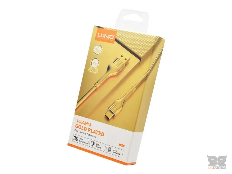 LDNIO LS651 BRZI 30W, 1 m LIGHTNING ZLATNI