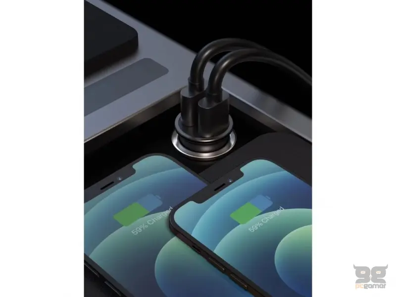 Swissten CAR CHARGER 2x USB 4,8A METAL BLACK