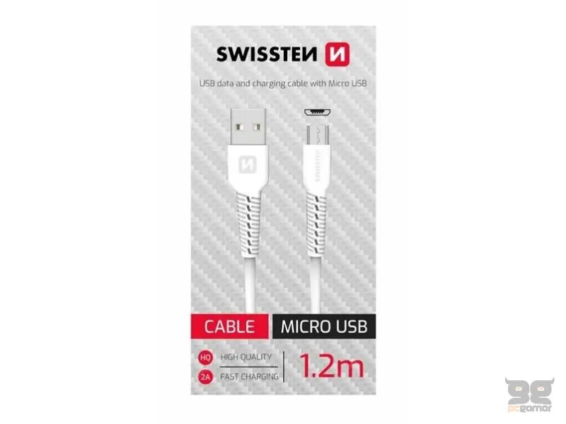 Swissten Data kabl USB/MICRO USB 1.2m bijeli