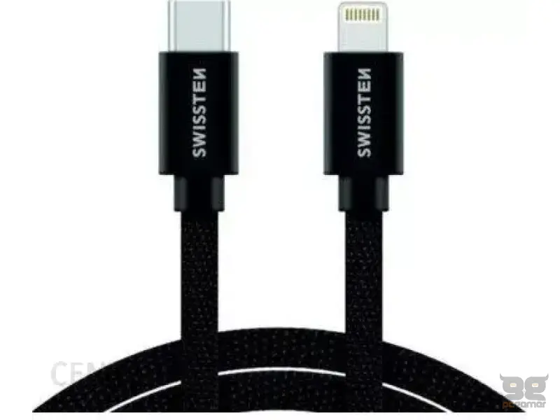 Swissten Data kabl Textile USB-C/Lightning MFi 1.2 m Black